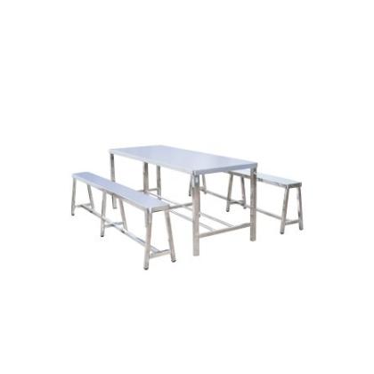 Bàn Chữ Nhật Inox + Ghế Cố Định Hwata 2m BCN8