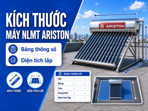 Kích thước máy nước nóng năng lượng mặt trời Ariston: bảng thông số và diện tích lắp