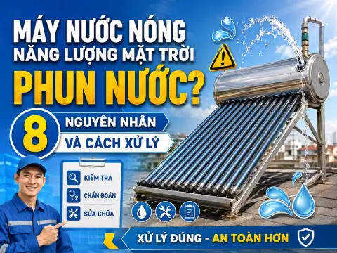 Máy nước nóng năng lượng mặt trời phun nước: 8 nguyên nhân và cách xử lý