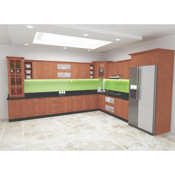 Kệ bếp inox 304 Hwata, cửa gỗ xoan đào HWXD 03