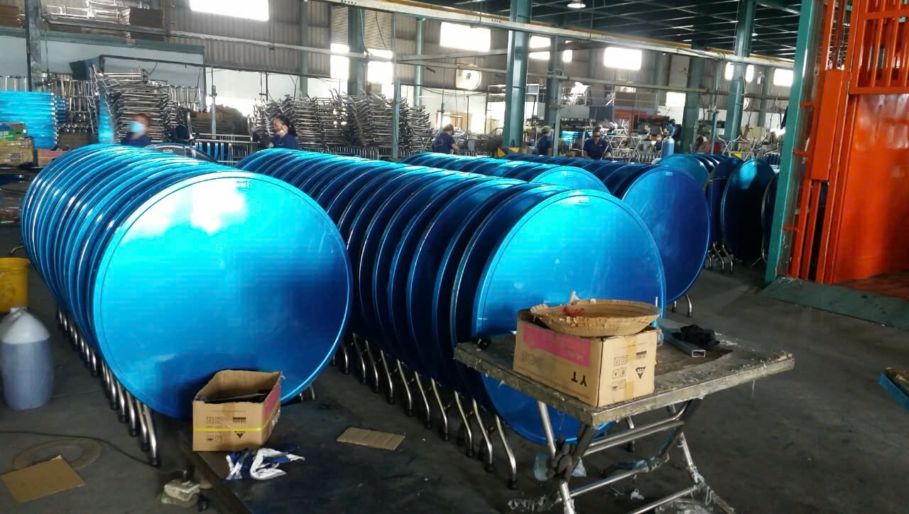 kho bàn inox tròn giao hàng toàn quốc