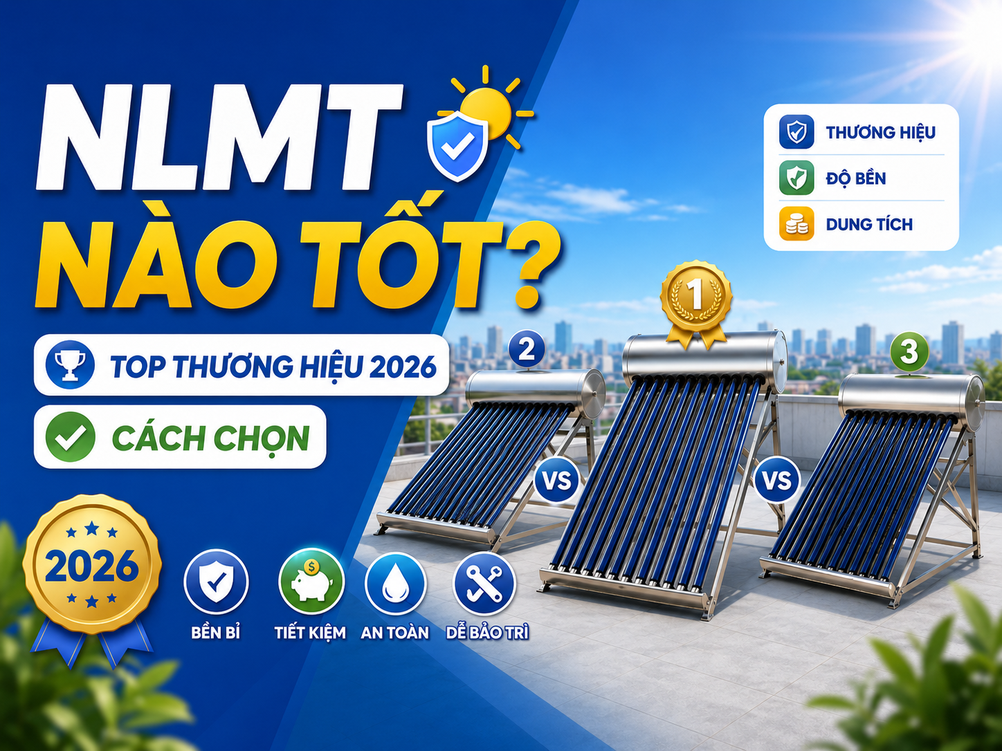 Máy nước nóng năng lượng mặt trời nào tốt cho gia đình