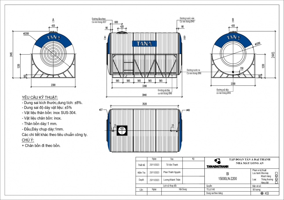 bang ve bon nuoc inox dai thanh 15000l ngang