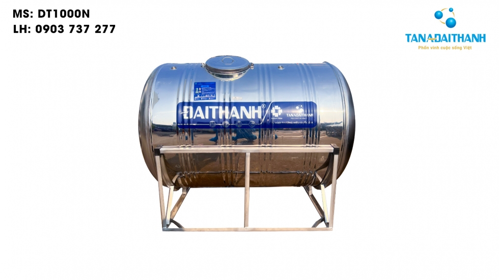 Bồn nước inox Đại Thành 1000 lít ngang