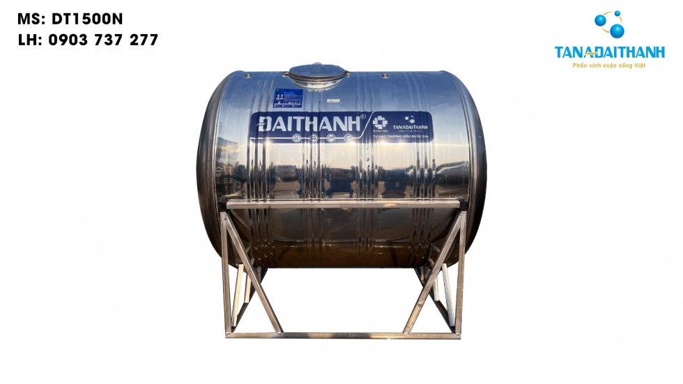 Bồn nước inox Đại Thành 1500 lít ngang