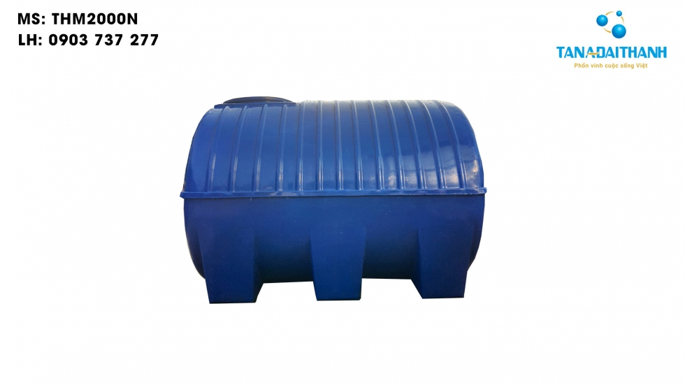 Bồn nước nhựa Đại Thành 2000 lít nằm ngang