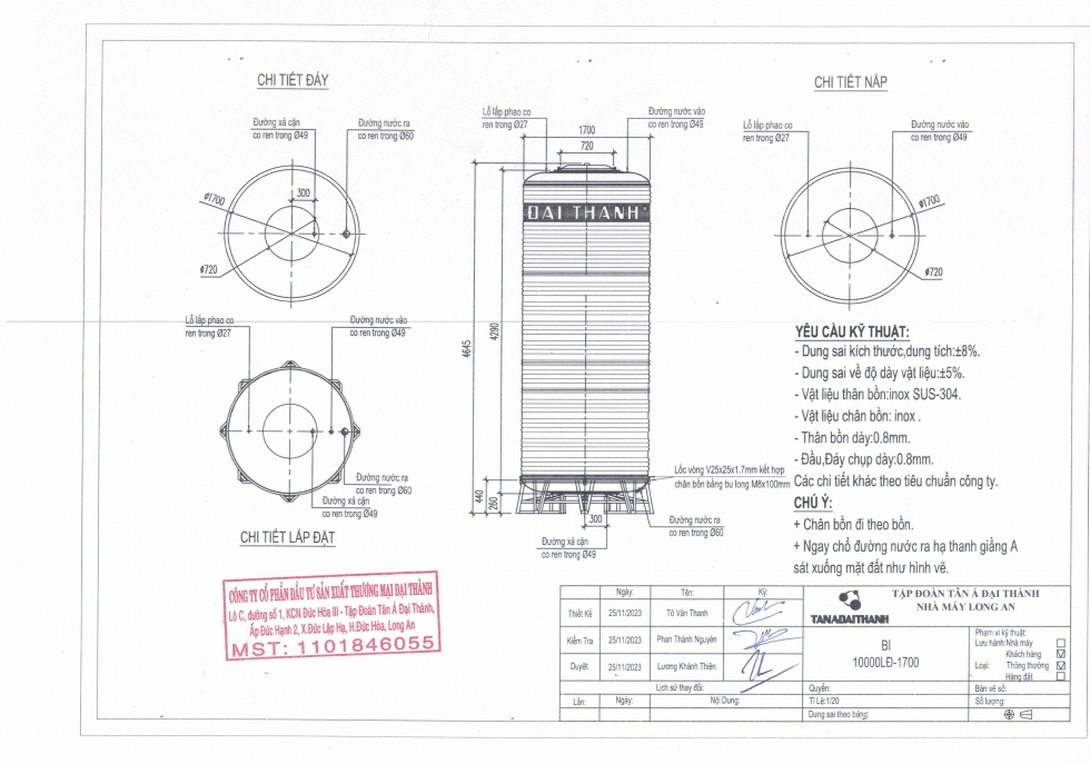 bon nuoc inox dai thanh 10000l dung