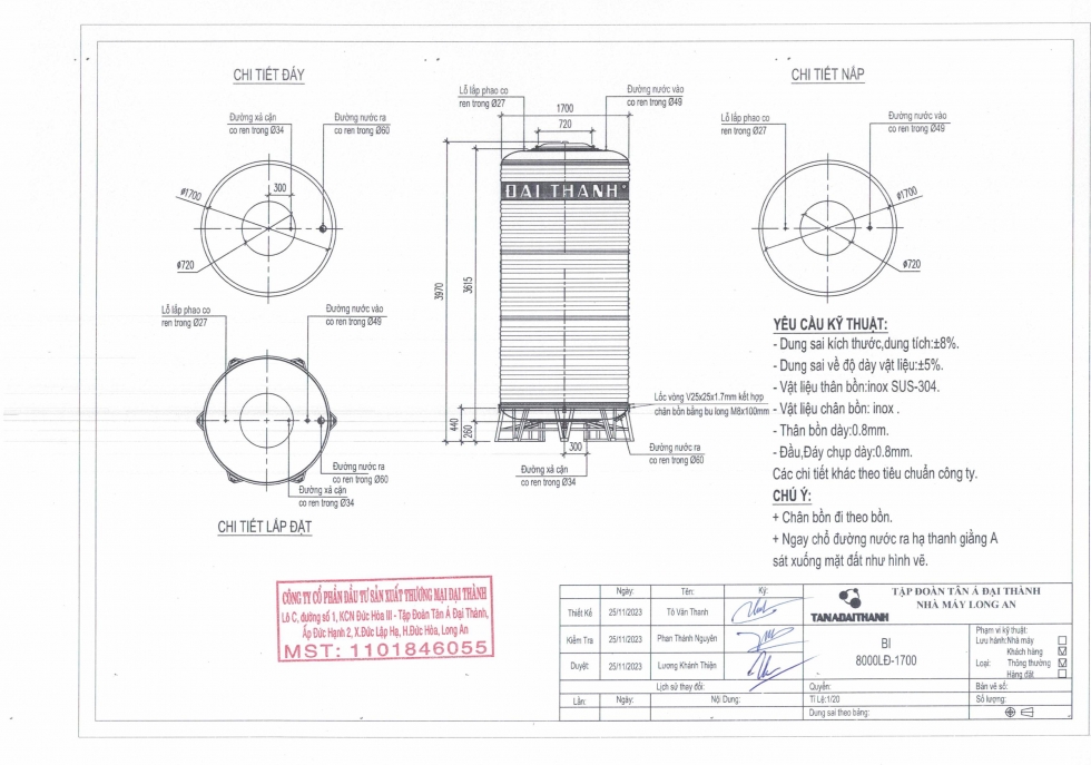 bang ve bon nuoc inox dai thanh 8000 dung