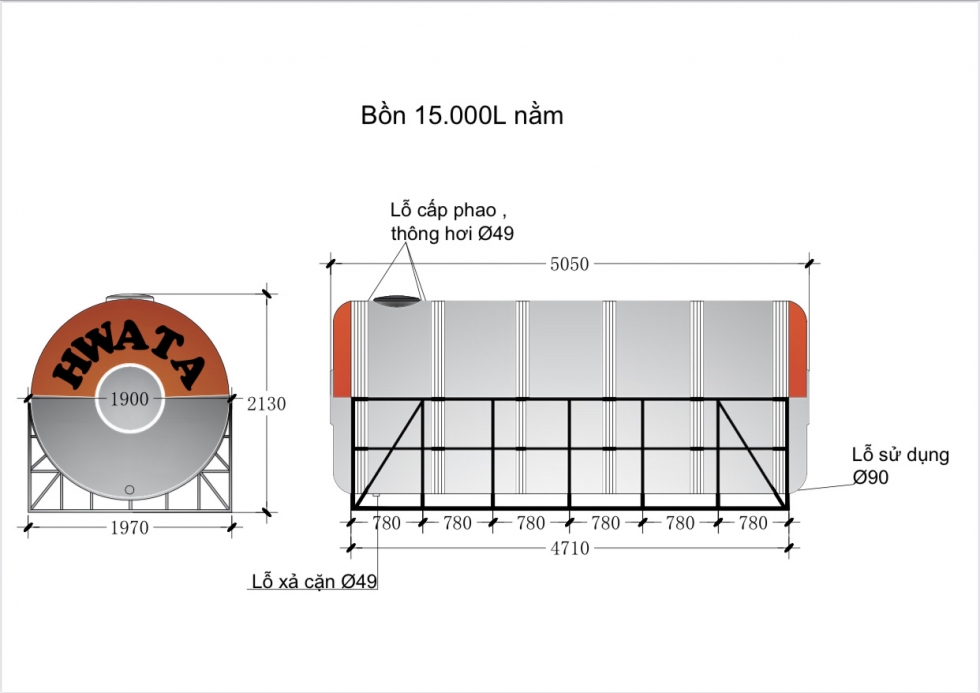 bang ve bon nuoc inox hwata 15000l