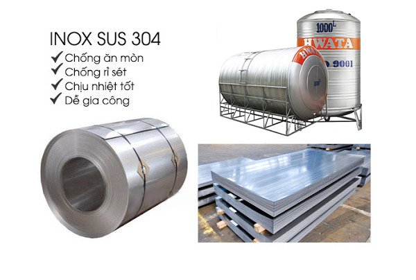 Chất liệu inox sản xuất bồn nước Hwata