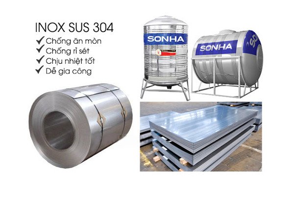 Chất liệu inox cao cấp của bồn nước inox Sơn Hà