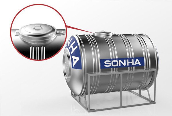 Công nghệ dập liền nắp bồn của bồn nước inox Sơn Hà